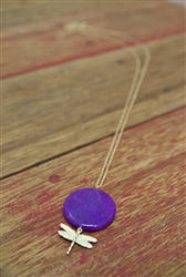 Dragonfly Necklace Purple