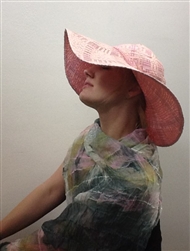 Abby Pink Paper Straw Hat